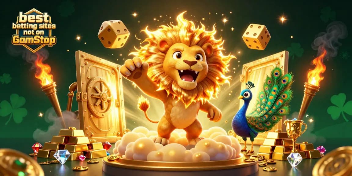Join the action with the best betting sites not on GamStop featuring a vibrant 3D casino scene.