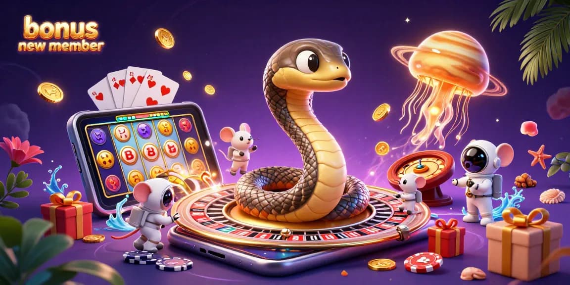 Bet on the bonus new member opportunities showcased in this dynamic 3D casino illustration.