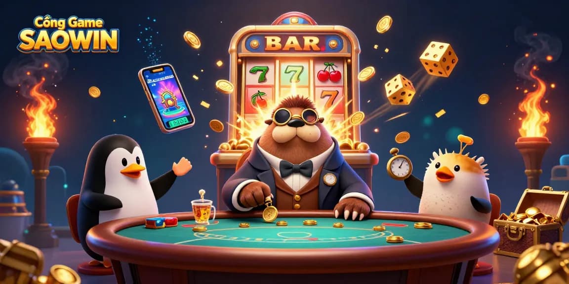 Engage in thrilling gameplay at Cổng Game SAOWIN with vibrant characters and massive jackpots.