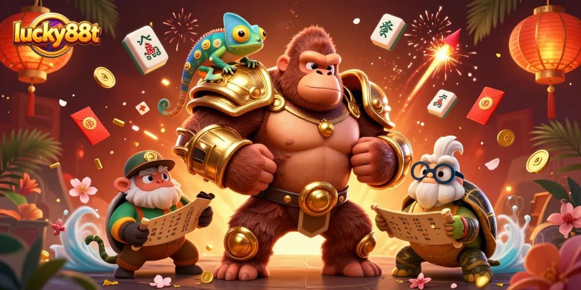 Experience thrilling gameplay with lucky88t in an enticing casino scene featuring a powerful gorilla and vibrant gambling elements.