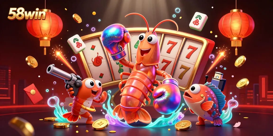 Experience thrilling gameplay at 58win with vibrant slot reels and dynamic characters in action.