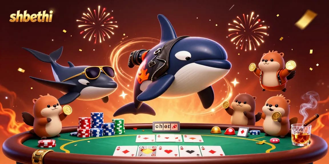 Engage in thrilling gameplay at shbethi with cartoon characters celebrating wins on a poker table.