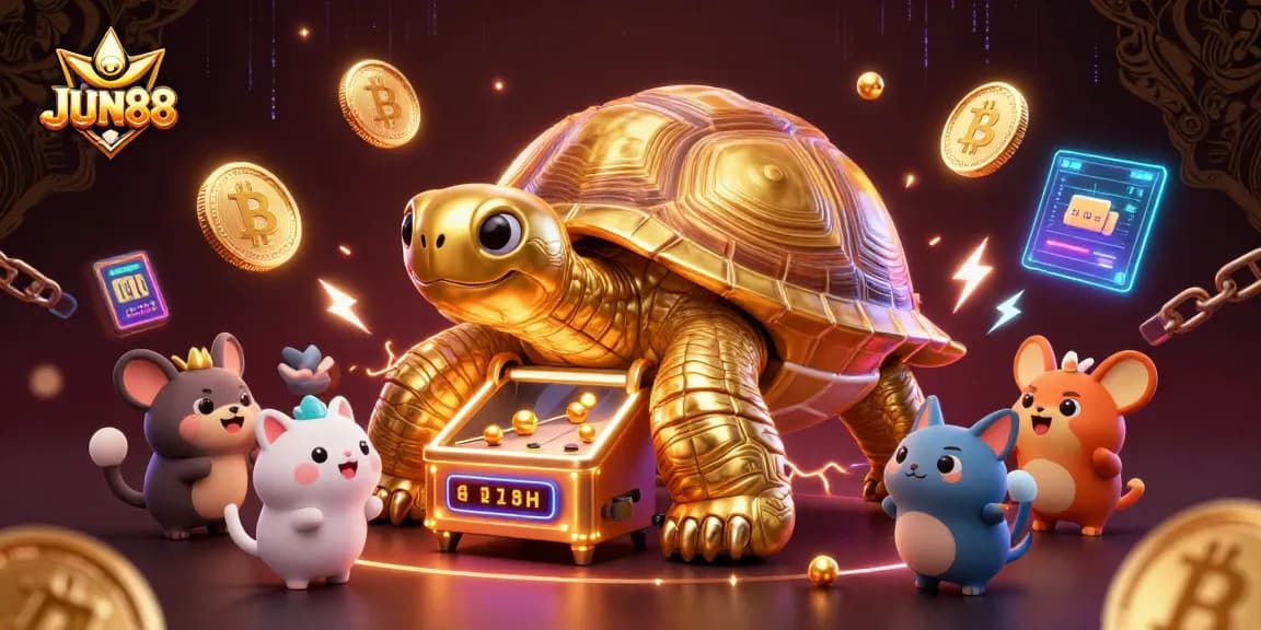 Experience thrilling gameplay with JUN88's colossal golden tortoise pinball machine feature.