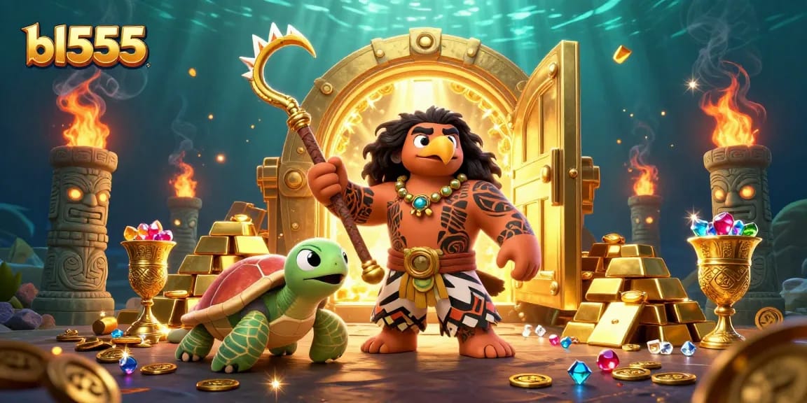 Experience the thrill of gaming excitement at bl555 with dynamic cartoon illustrations of treasure-filled adventures.