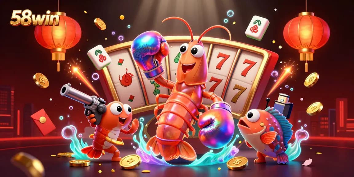Experience thrilling gameplay at 58win with vibrant slot reels and dynamic characters in action.