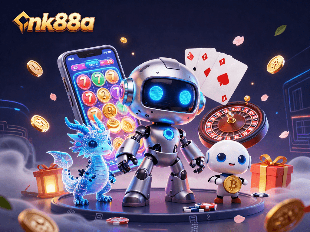 Experience the thrill of nk88a with vibrant gaming characters and dynamic casino elements.