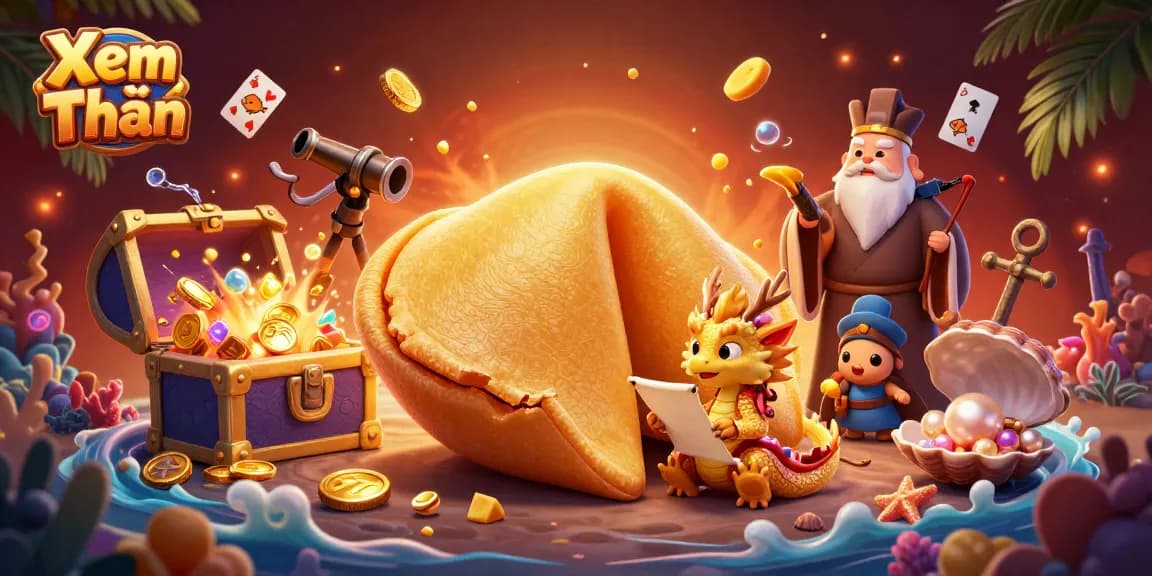 Xem Thêm enhances gameplay with colorful treasures and vibrant characters in a dynamic casino scene.