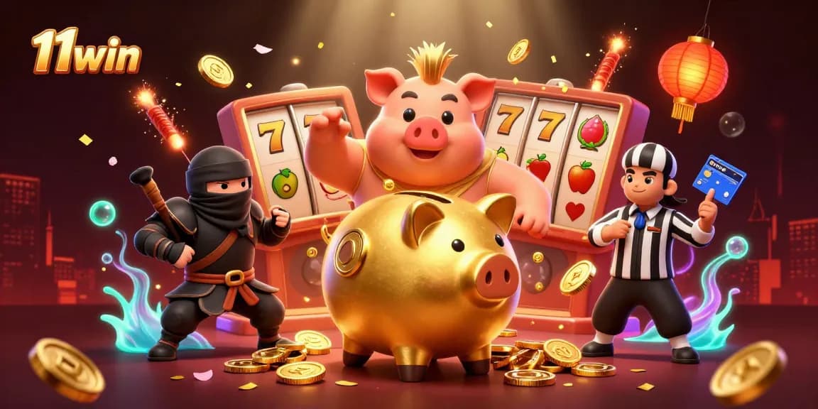 Engage in thrilling gameplay with 11win's captivating casino scenes featuring colorful characters.