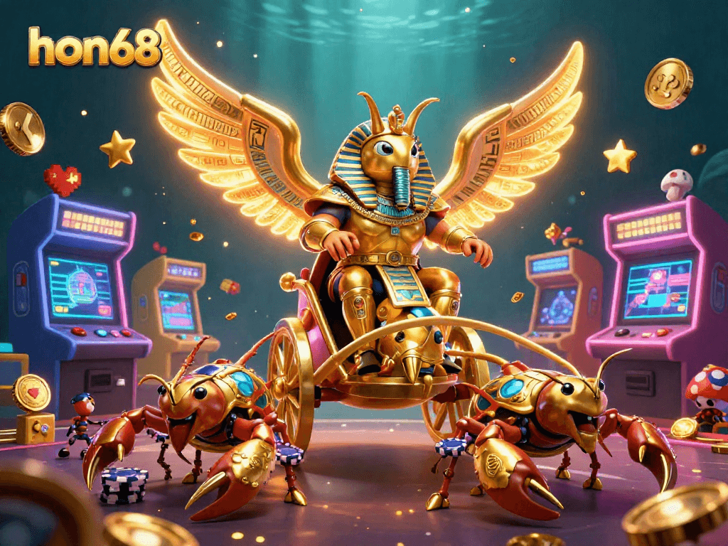 Experience the excitement of hon68 with a dynamic, vibrant casino-inspired digital illustration.