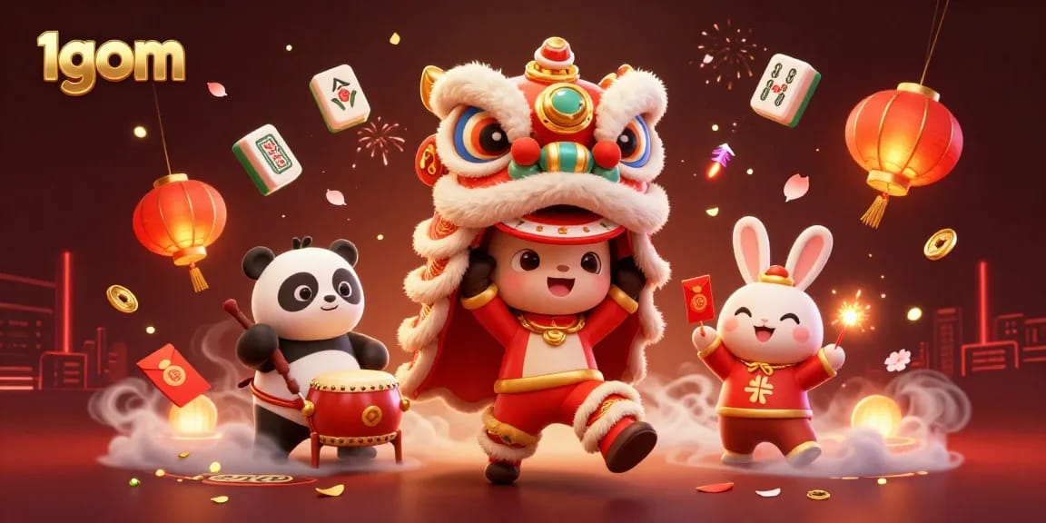 Engage with 1gom's lively casino atmosphere featuring festive characters and dynamic elements for immersive betting.
