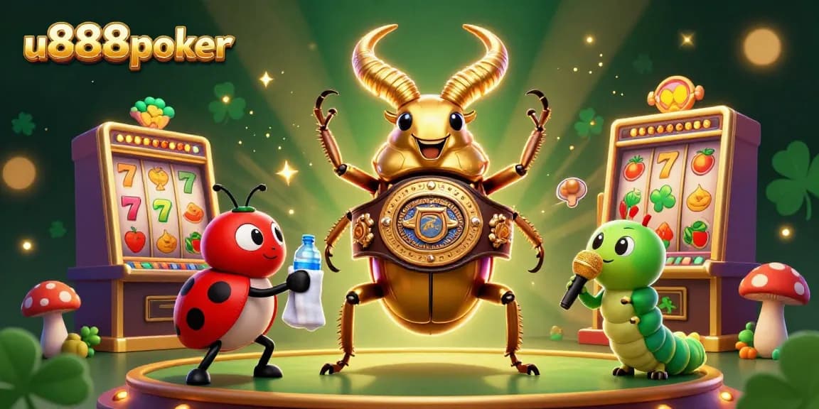 Experience the vibrant energy of u888poker's thrilling slot games in this dynamic 3D illustration.