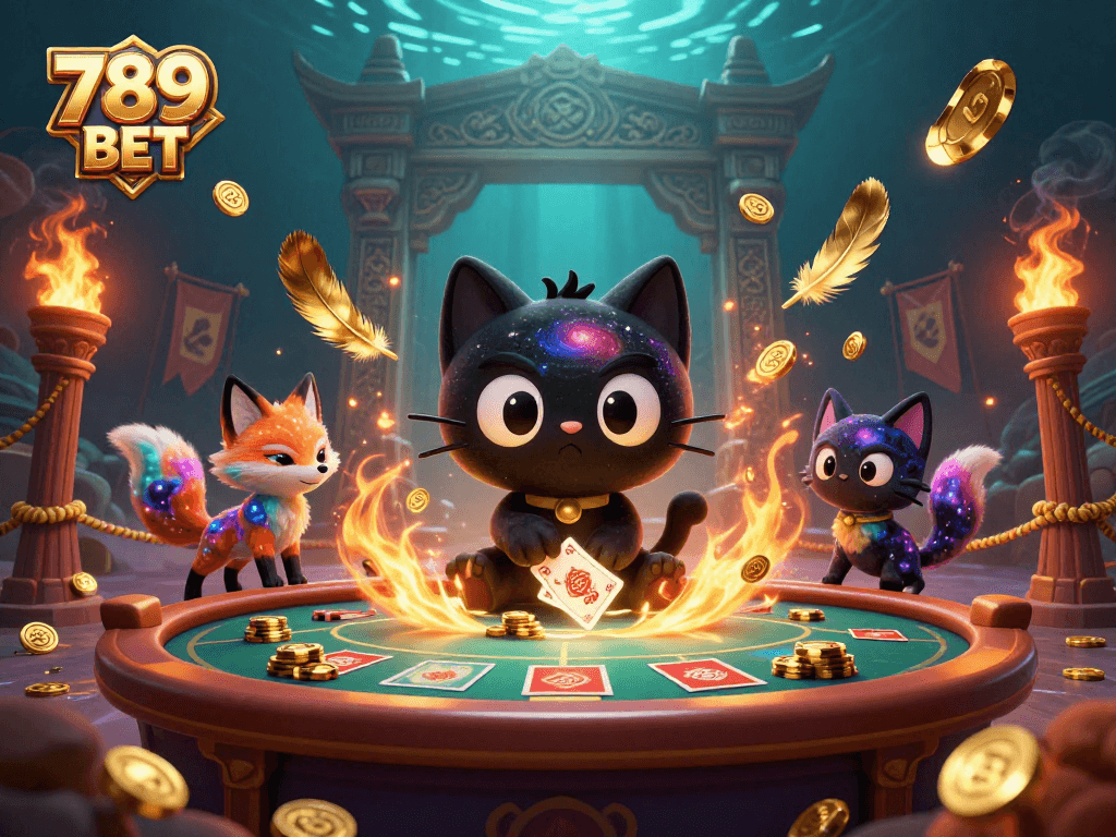 Experience the thrill of 789 BET with a cosmic jackpot scene featuring a black hole cat pulling in golden chips.