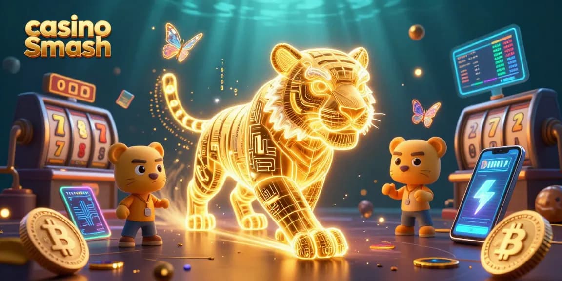 Experience big wins and promotions at casino Smash with vibrant gaming elements and characters.