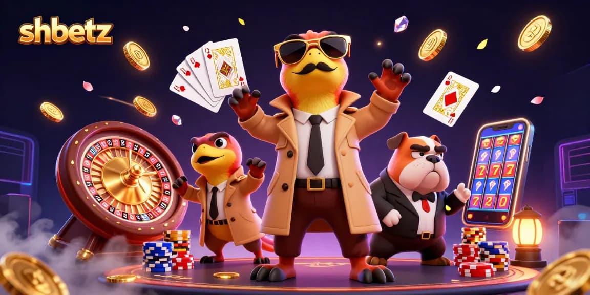 shbetz features three raptors in a trench coat entering a VIP casino lounge amidst golden coins and roulette.