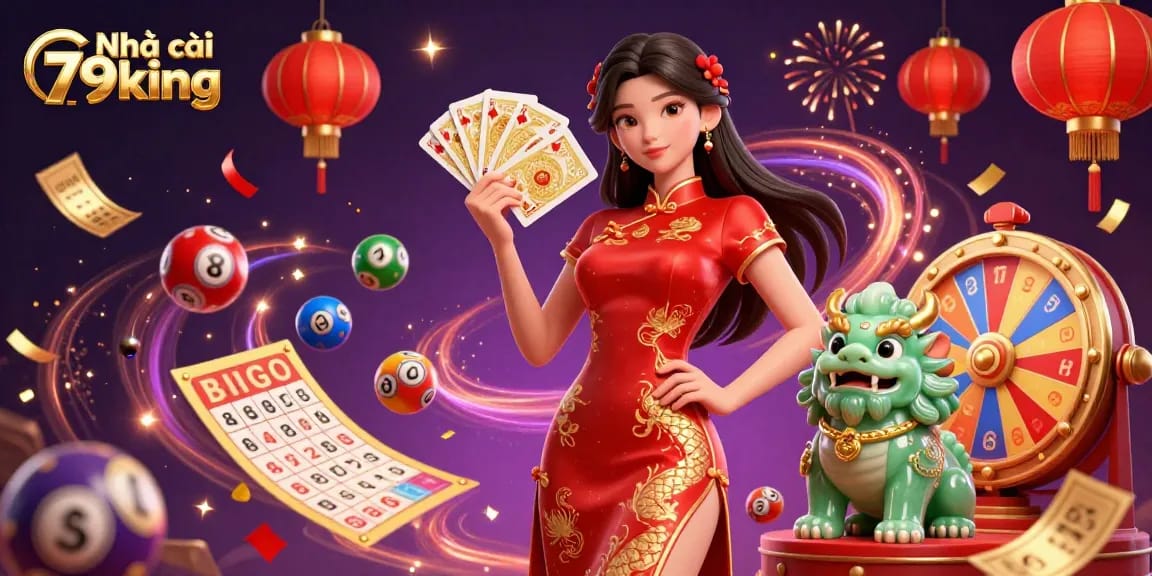 Experience exciting game moments at Nhà cái 79king with vibrant lottery balls and lively casino elements.