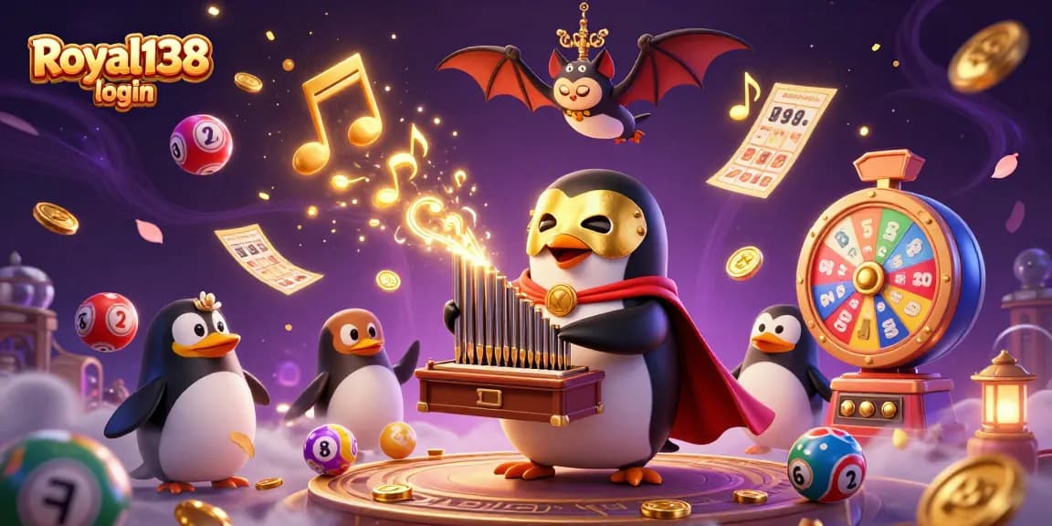 Menangkan peluang dengan Royal138 login saat bermain lotere menggunakan karakter animasi menarik.