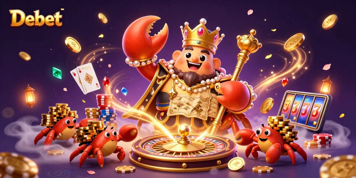 Experience thrilling wins with Debet as the golden crab emperor leads the gaming extravaganza.