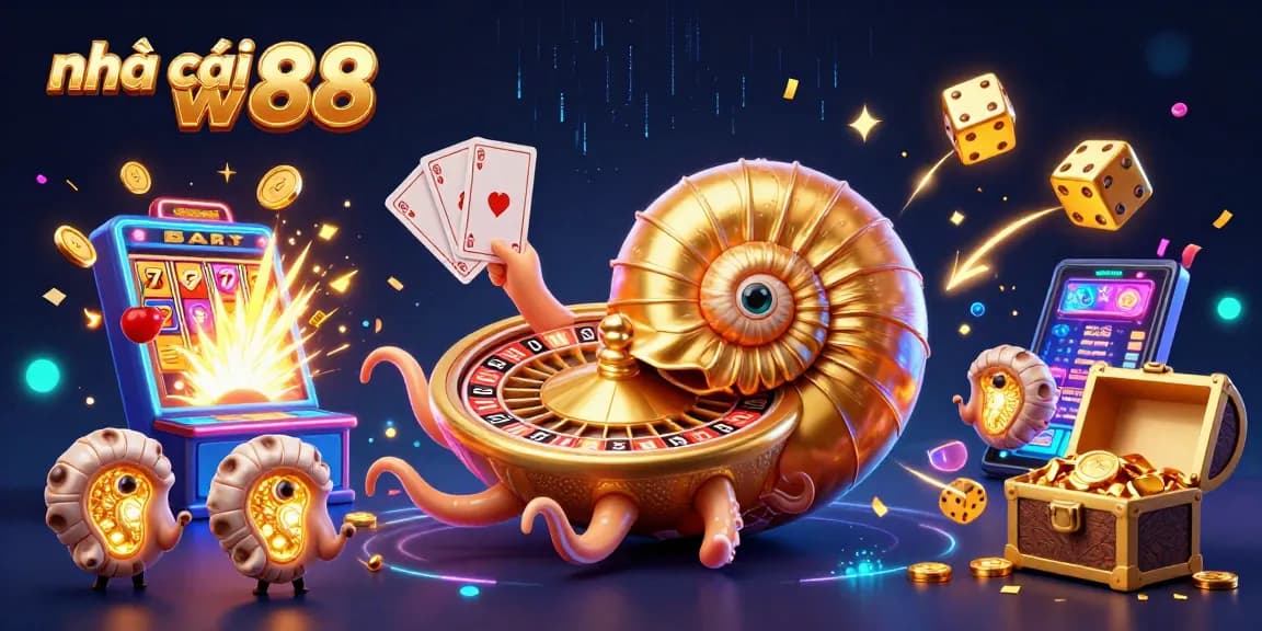Experience thrilling gameplay at nhà cái w88 featuring a vibrant 3D casino scene.
