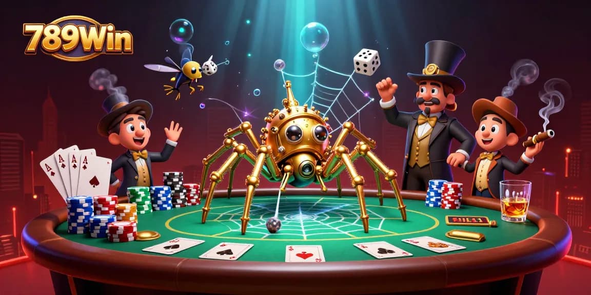 Experience thrilling gameplay at 789Win with a vibrant steampunk casino atmosphere and engaging poker elements.