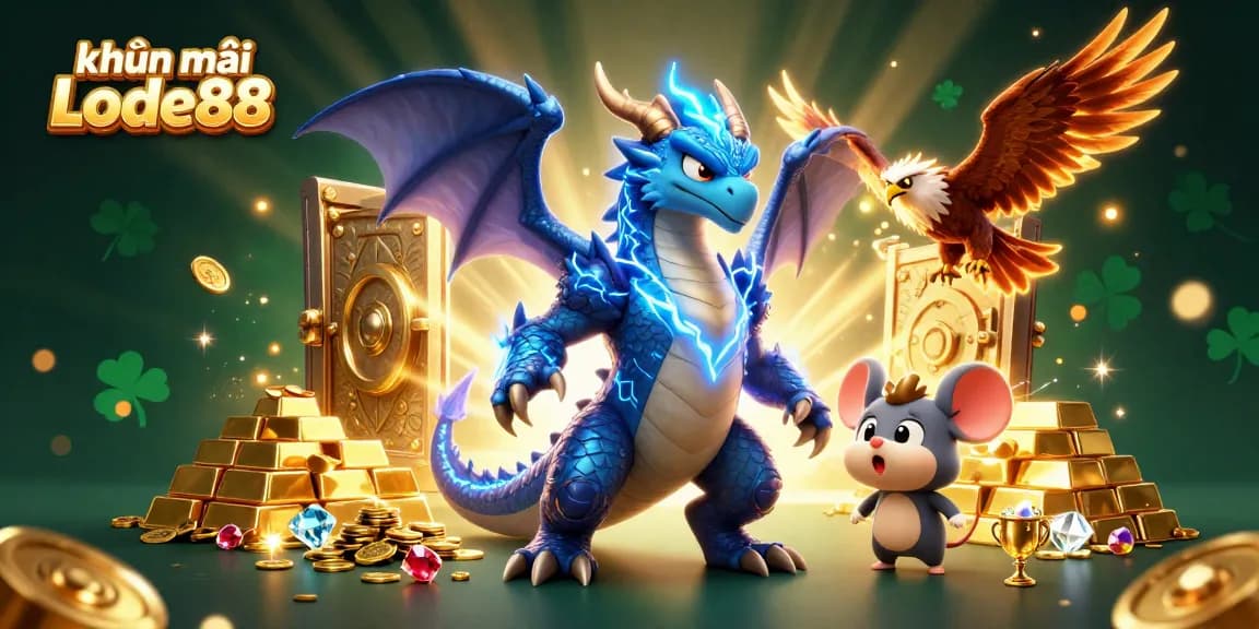 Experience thrilling khuyến mãi Lode88 with electric characters and vibrant casino elements in a dazzling 3D scene.