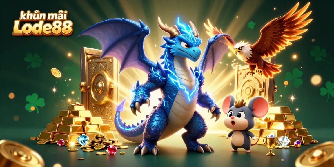Experience thrilling khuyến mãi Lode88 with electric characters and vibrant casino elements in a dazzling 3D scene.