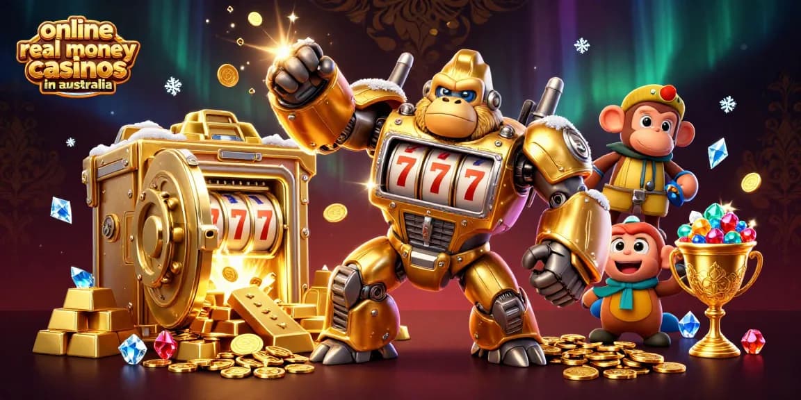 Engage in online real money casinos in Australia with vibrant slot-themed designs and transformative characters.
