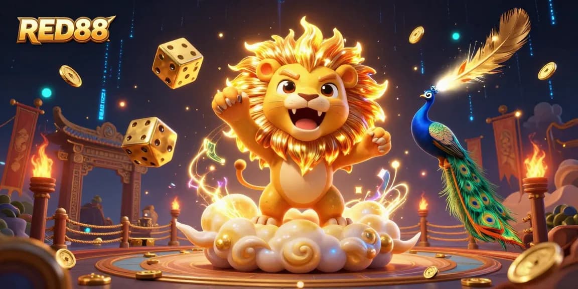 Engage with RED88 in dynamic 3D casino adventure, featuring vibrant characters and thrilling game elements.