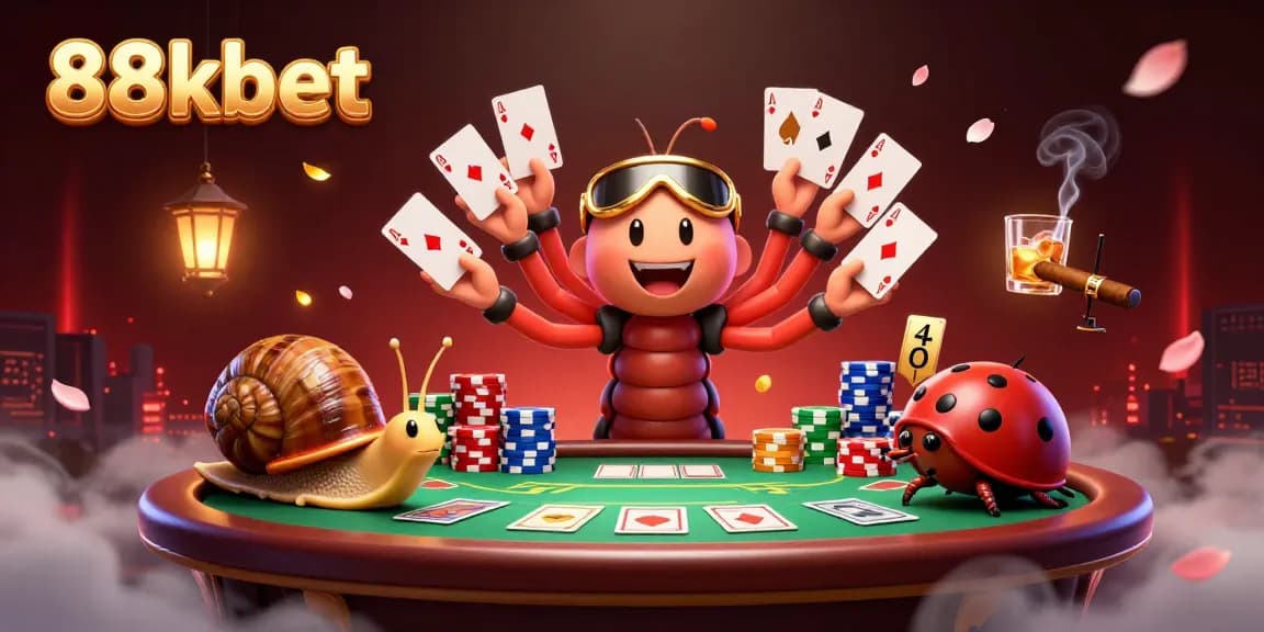 88kbet dealers showcasing exciting poker game action in an immersive digital casino scene.
