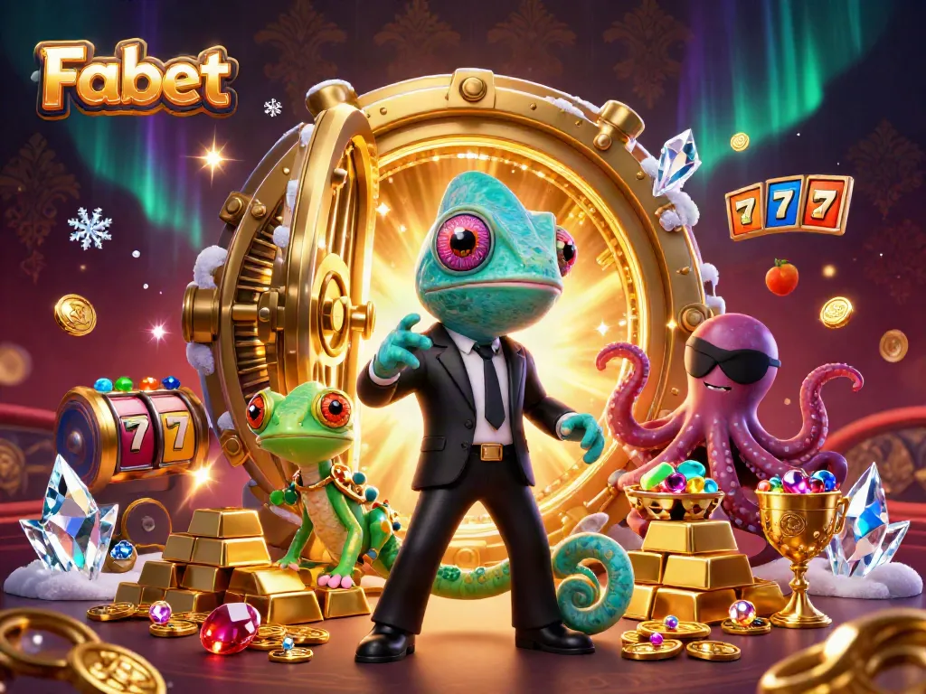 Join the thrill of winning at Fabet with vibrant and dynamic casino elements in a colorful scene.