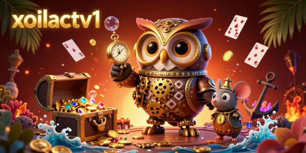 Participate in exciting games featuring xoilactv1 with cartoon characters in a vibrant casino.
