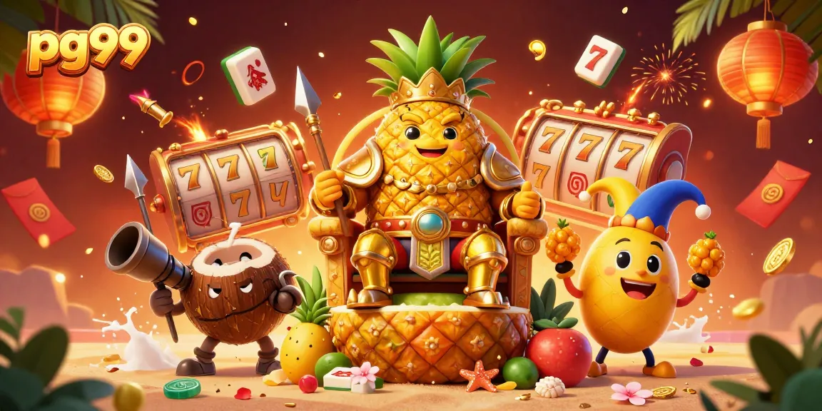 Experience big wins with pg99's jackpot-inspired 3D casino illustration featuring vibrant characters.