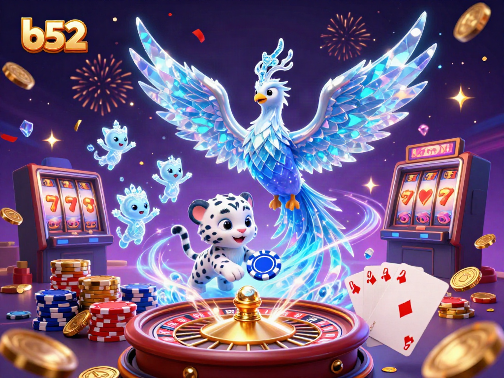 Experience the thrill of b52 gaming with lively characters and dazzling casino elements.