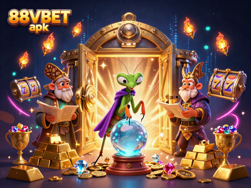 Experience thrilling gameplay with 88VBET apk featuring mystical characters and casino treasure elements.
