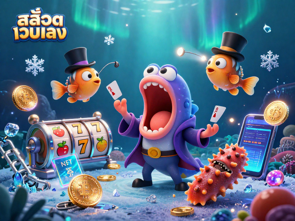 Engaging illustration showcasing สล็อตเว็บตรง bets with vibrant casino magic elements and characters.