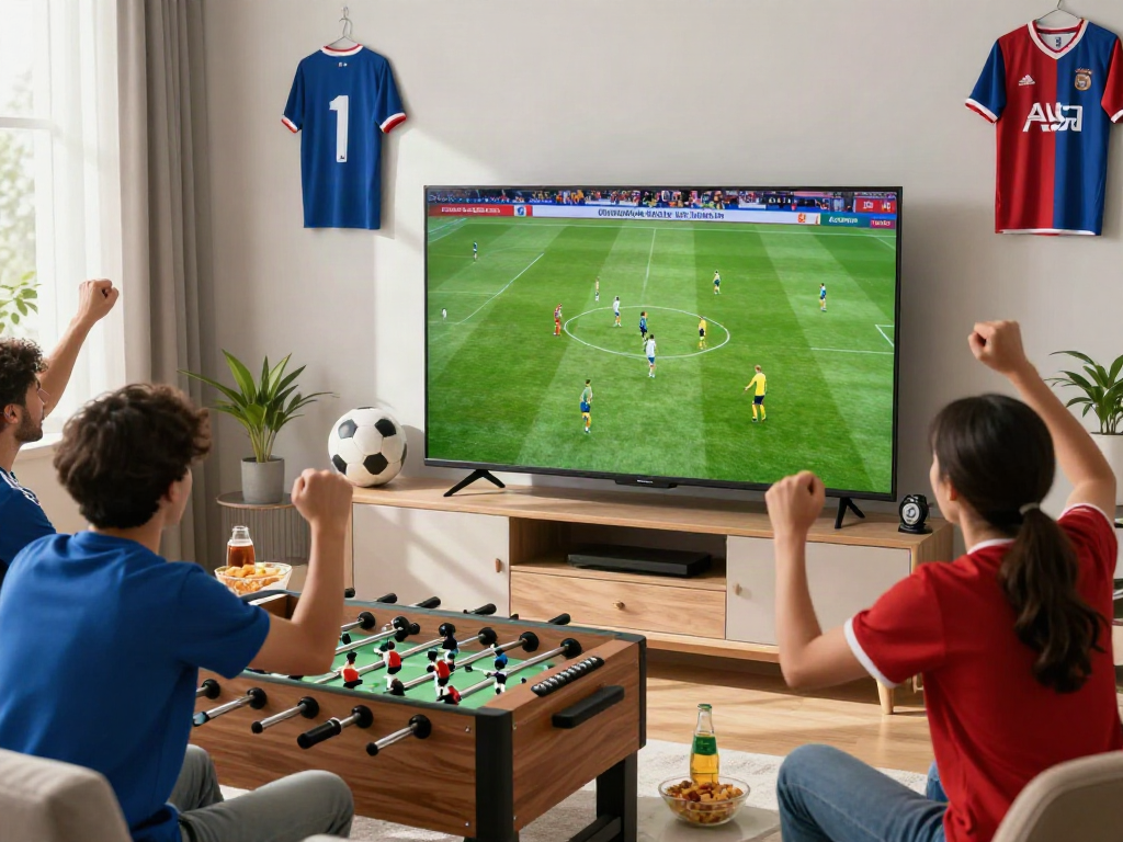 Exciting Gavangtv live football viewing scene with fans engaged in a thrilling match.