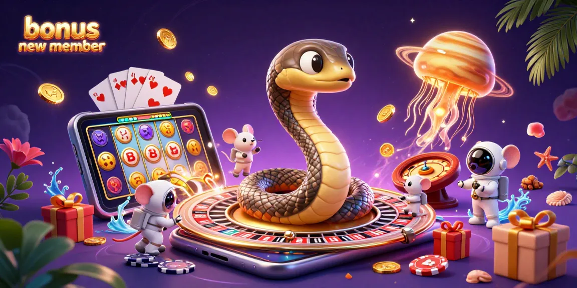 Bet on the bonus new member opportunities showcased in this dynamic 3D casino illustration.