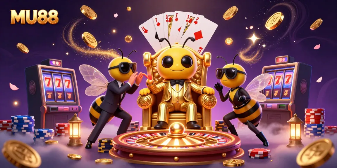 Engage in exciting gambling at MU88 with vibrant characters and dynamic casino elements.