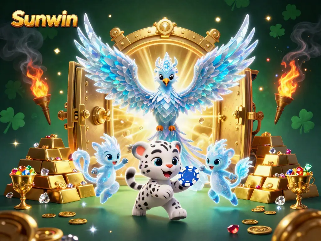 Experience the thrilling gambling world of Sunwin with captivating characters and vibrant casino elements.