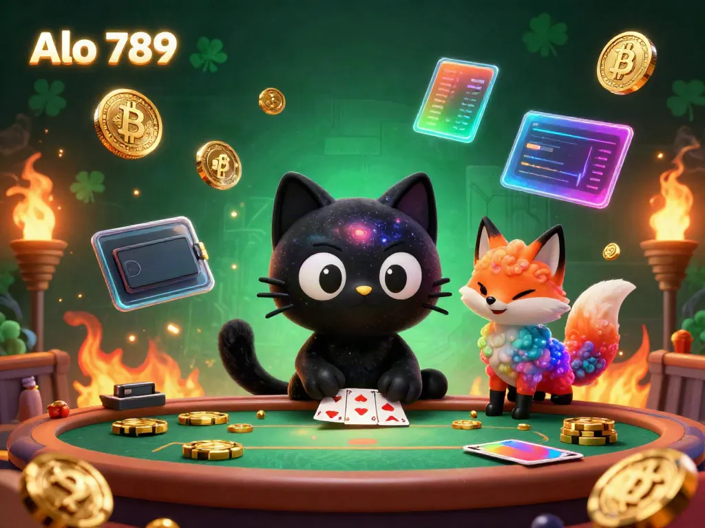 Experience the engaging action of Alo 789's cosmic casino with vibrant characters and gambling elements.