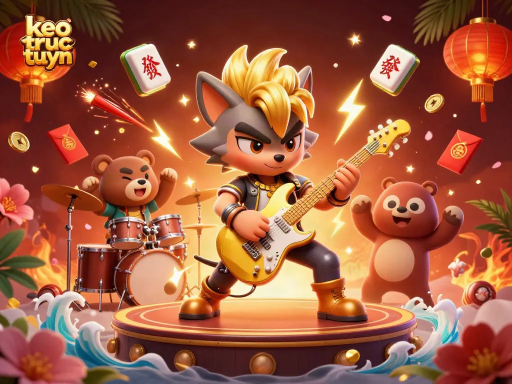 Experience the excitement of keo truc tuyen with a dynamic casino scene featuring vibrant characters and elements.