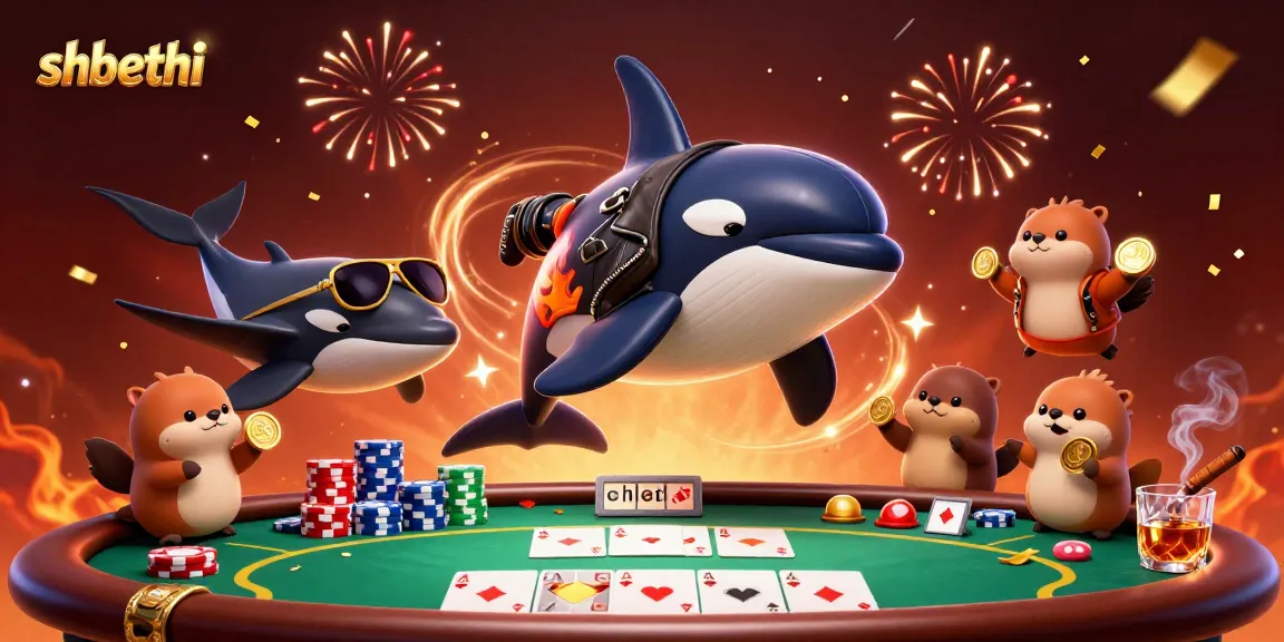 Engage in thrilling gameplay at shbethi with cartoon characters celebrating wins on a poker table.